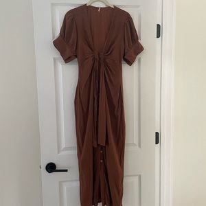 Vintage summer midi dress free people - chocolate swirl